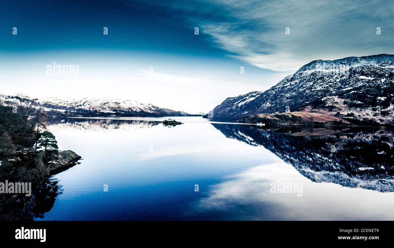 Lake District landscape, forest, lake, mountains, fells Stock Photo - Alamy