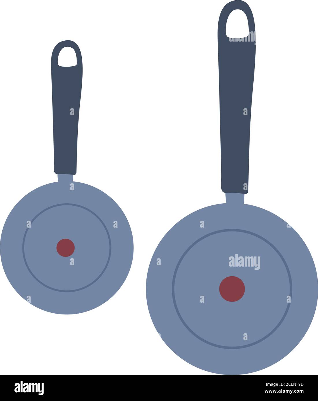 Metal kitchen utensils frying pan for cooking vector illustration