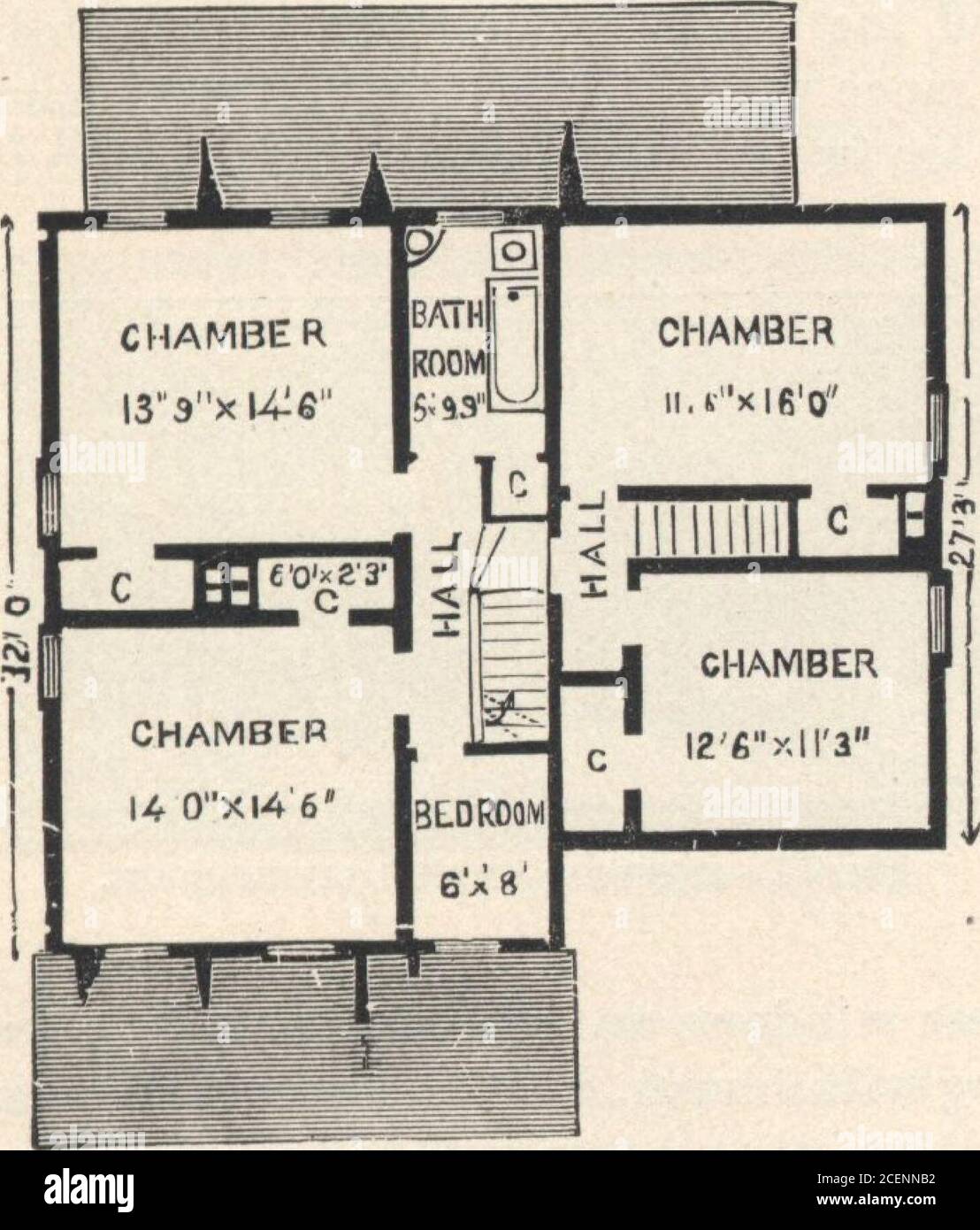 Cottage Houses For Village And Country Homes Fig 55 Plan Of First Story Leading To The Work Room Above First Story Fig 55 Hight Of Ceiling In Main House 10 Feet In Wing 8feet