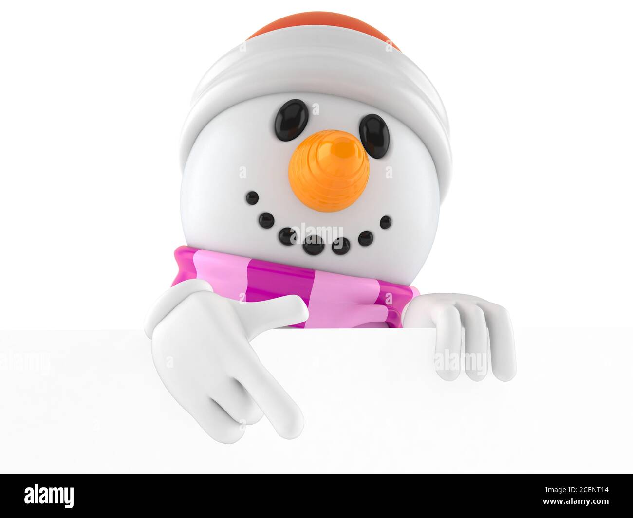 Snowman character isolated on white background Stock Photo - Alamy