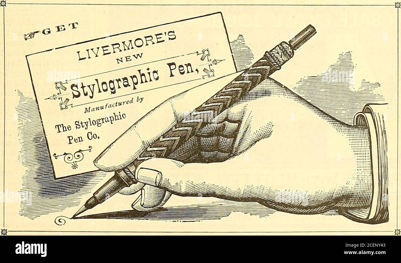 . The American stationer. 4,O^X, OOX, 00j4, 00^, OOOX, 000^,00014:, OOOOX, 0000)4, OOOOJ^. Nos. 8, 9, 10, 11, 12, 13, 14, 15, 16, 17,18, 19, 20 and 50. Elastic Rings. p. O. Box 1337. Z. DErj-AHSTO, Boston, ]VCa.ss. iTYBrWANT THE BEST STYLOGRAPHIC PEN. +-5 W Qi m PI o •rH +- o •iH -d r—1 a ft cd ^ a 0) o +-&gt; a m &gt;A ^ &gt;—1 ft pi Ah C) H U o. m Oc+ ofa t?j P3 c+ !-«•O o I—-I-. o CD Pc+ CO Pj ft The attention of the Trade is called to the improvements made and advantages offered in Livermores New Stylographic Pen. I?atente&lt;l July 15, 1S70, and. IMarcli O, 1880. First — A Smaller Air Tub Stock Photo