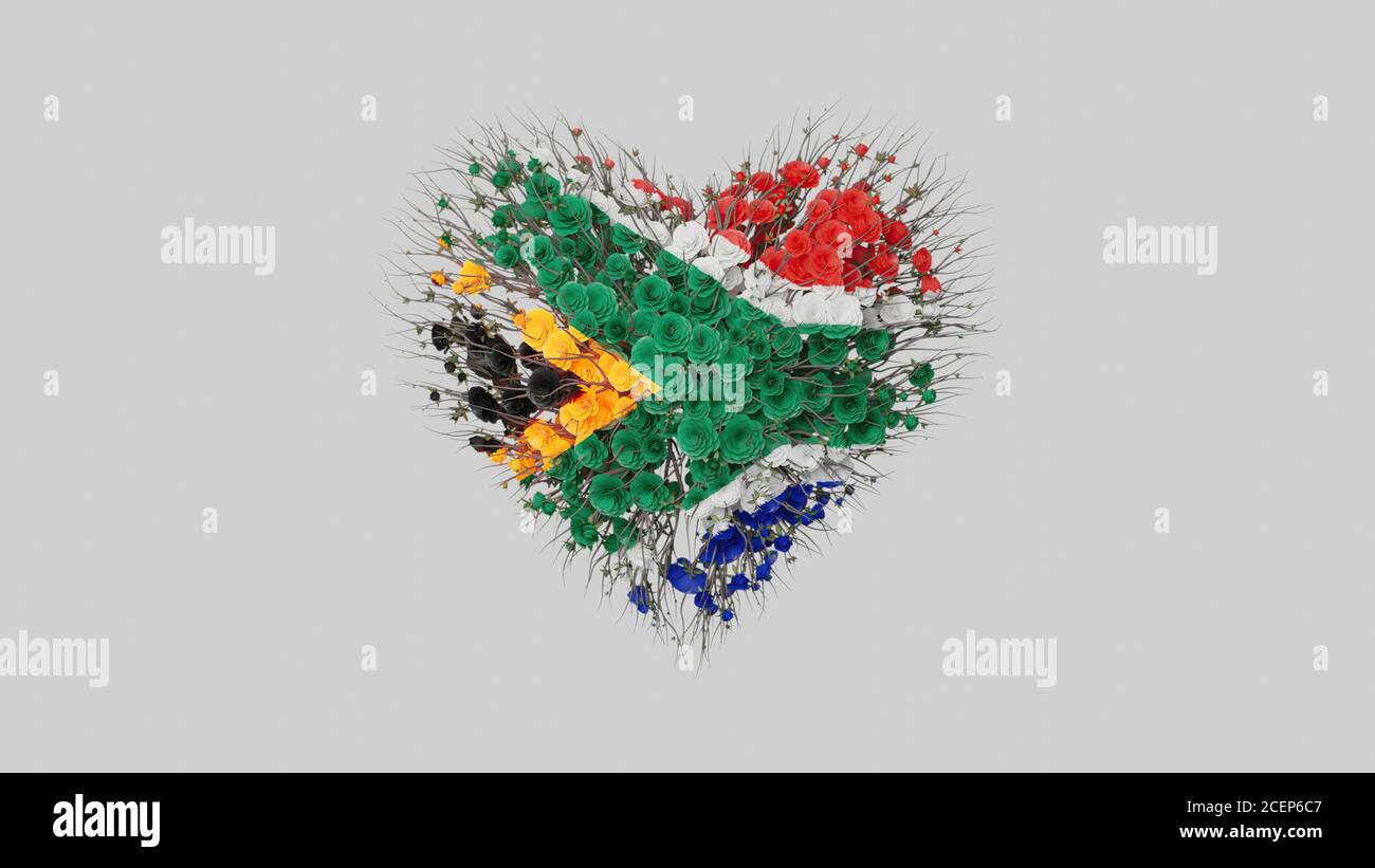 South Africa National Day. April 27. Freedom Day. Heart shape made out