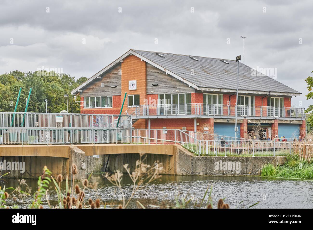 The 8th Earl Spencer centre building at the Nene artificial whitewater course, Northampton, England. Stock Photo