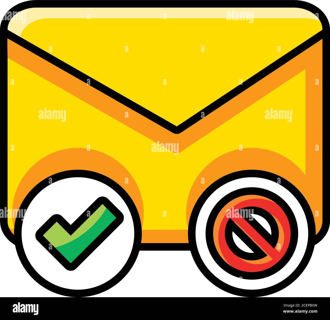 confirm and rejection email, social network vector illustration design ...
