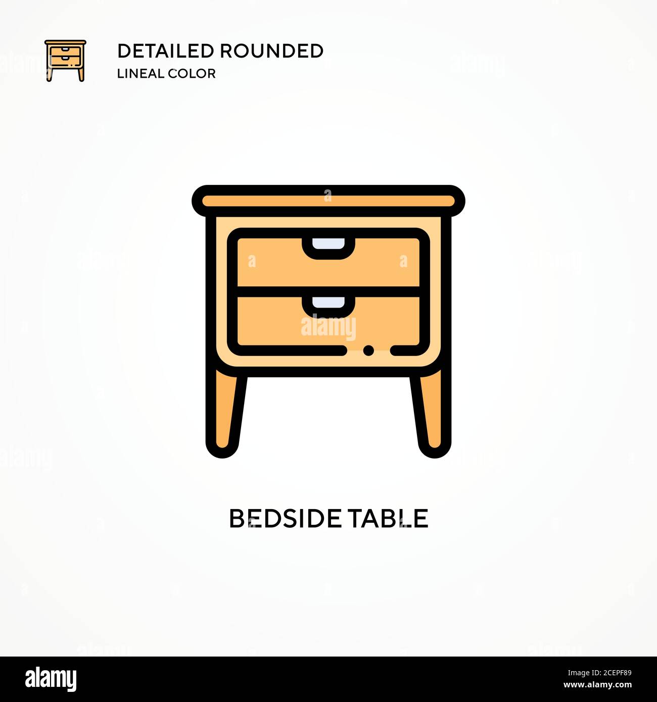 Bedside table vector icon. Modern vector illustration concepts. Easy to edit and customize. Stock Vector