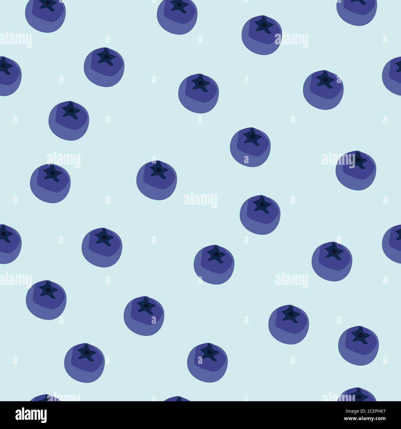 Blueberry vector seamless pattern. Natural fresh ripe tasty blueberries