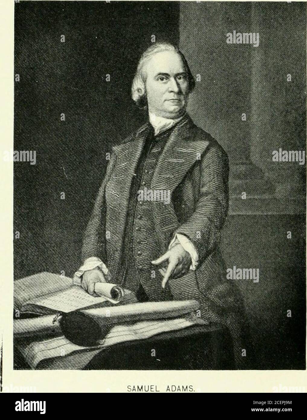 . Centennial of the Bulfinch State House. Exercises before the Massachusetts legislature, January 11, 1898. ALFRED S. ROE.. SAMUEL ADAMS. ADDRESS BY ALFRED SEELYE ROE. 13 and Benjamin Hutchinson Robbins was nearingthe end of his fifth term of a like office in theHouse. To-day we are reahzing somewhat the fruitionof the prayers and fervent wishes which from thevery beginning marked the progress of this build-ing. With what earnestness had Peter Thacher,of the Brattle Street Church, and an eye-witnessof the battle of Bunker Hill, prayed in the OldSouth Church, where the exercises of the daybegan Stock Photo