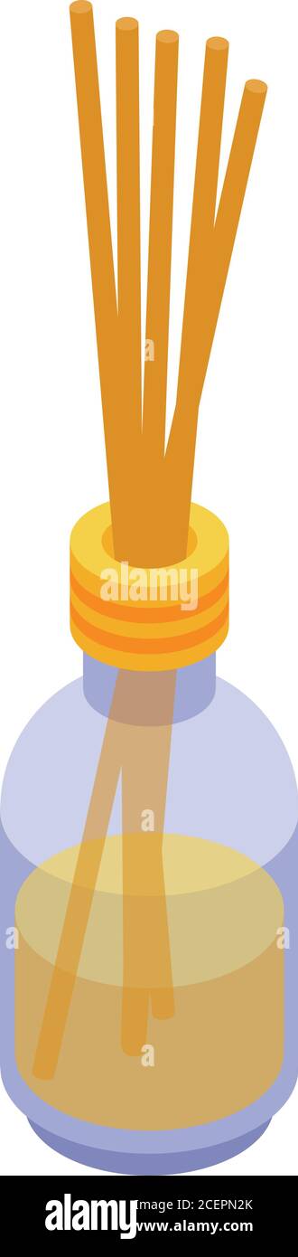 Fragrance sticks diffuser icon, isometric style Stock Vector