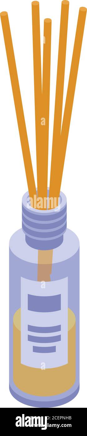Flower sticks diffuser icon, isometric style Stock Vector