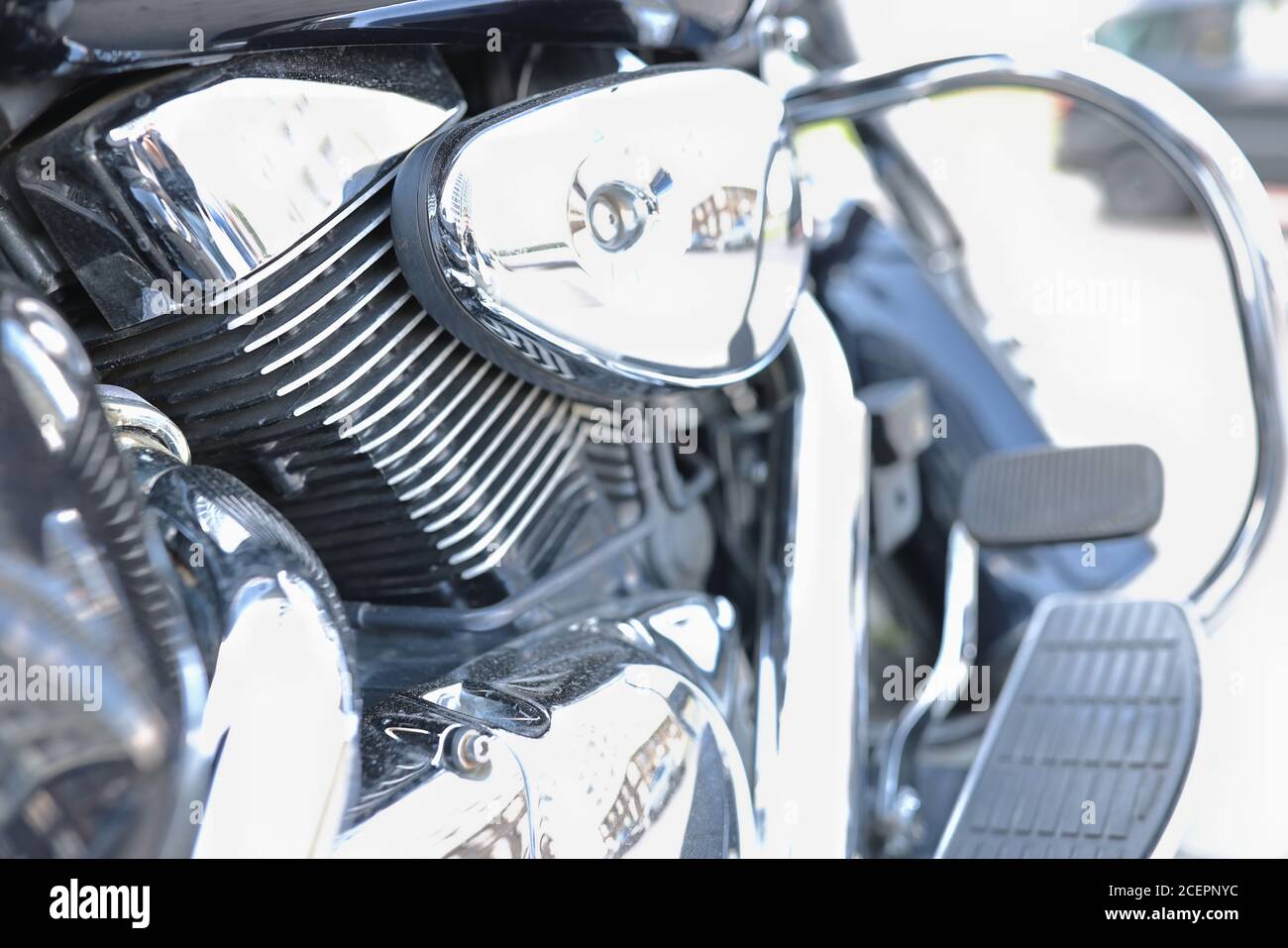 Metallic shiny motorcycle parts and motor parts Stock Photo - Alamy