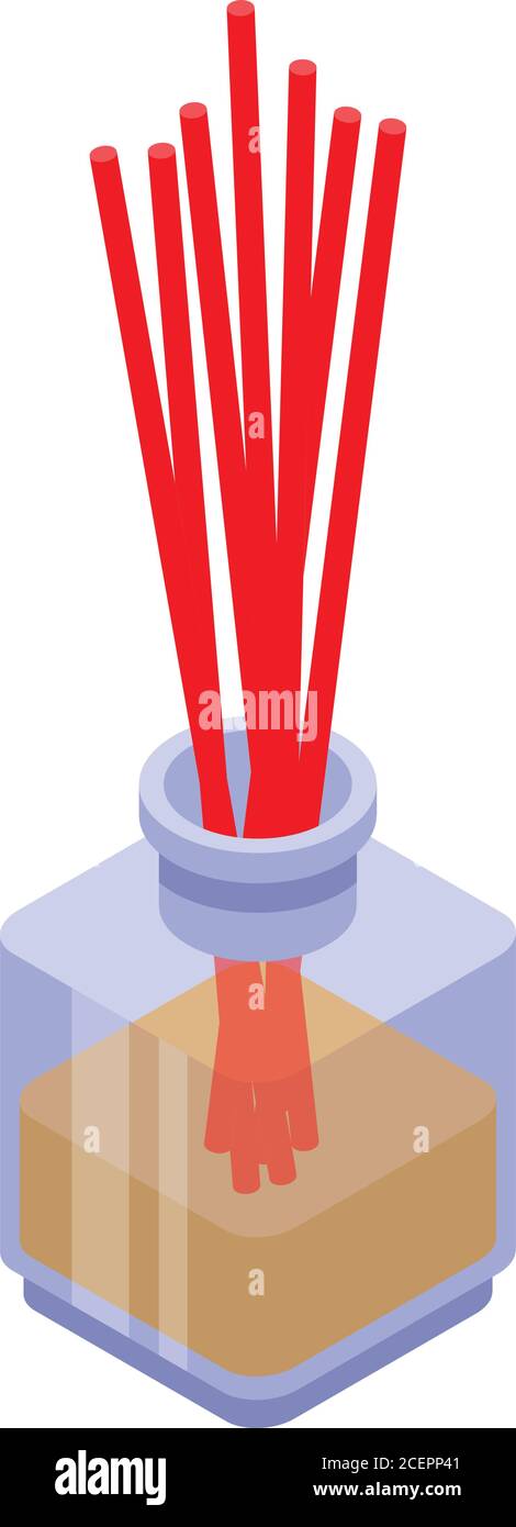 Zen sticks diffuser icon, isometric style Stock Vector