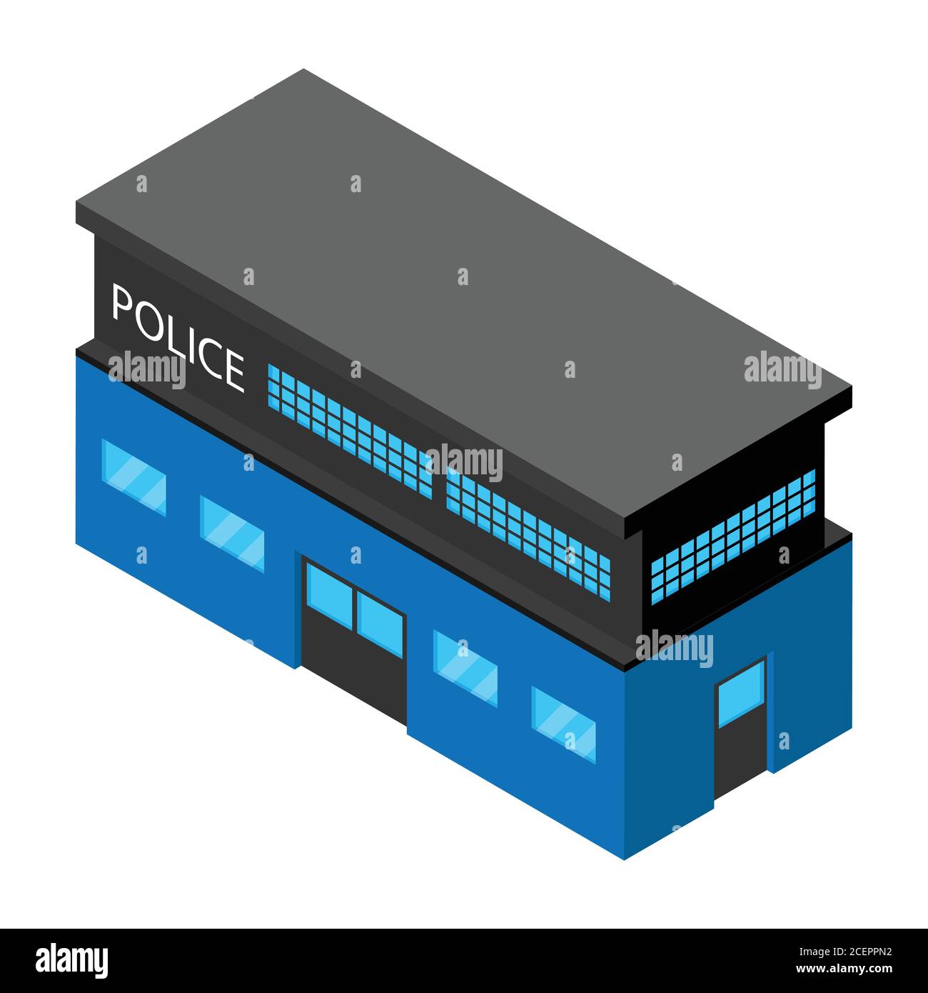 City police station department building. Isometric view. Vector Stock ...