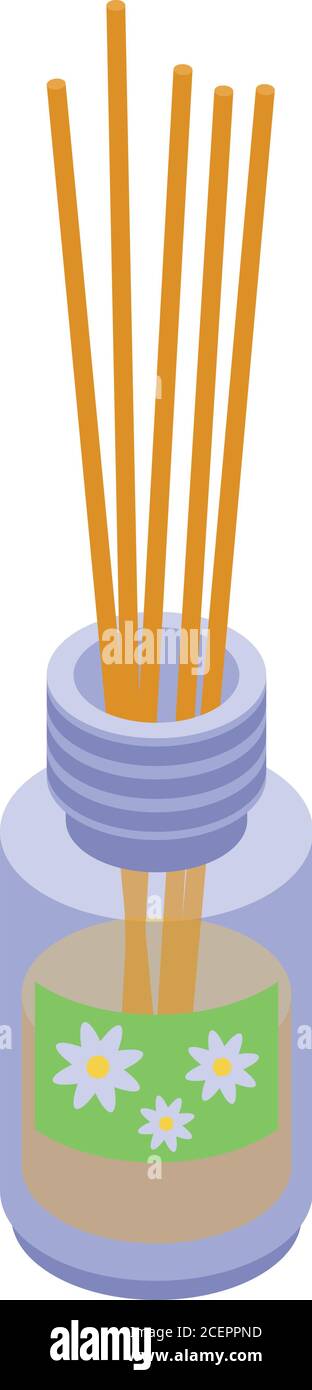 Wooden sticks diffuser icon, isometric style Stock Vector