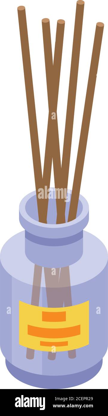 Perfume sticks diffuser icon, isometric style Stock Vector