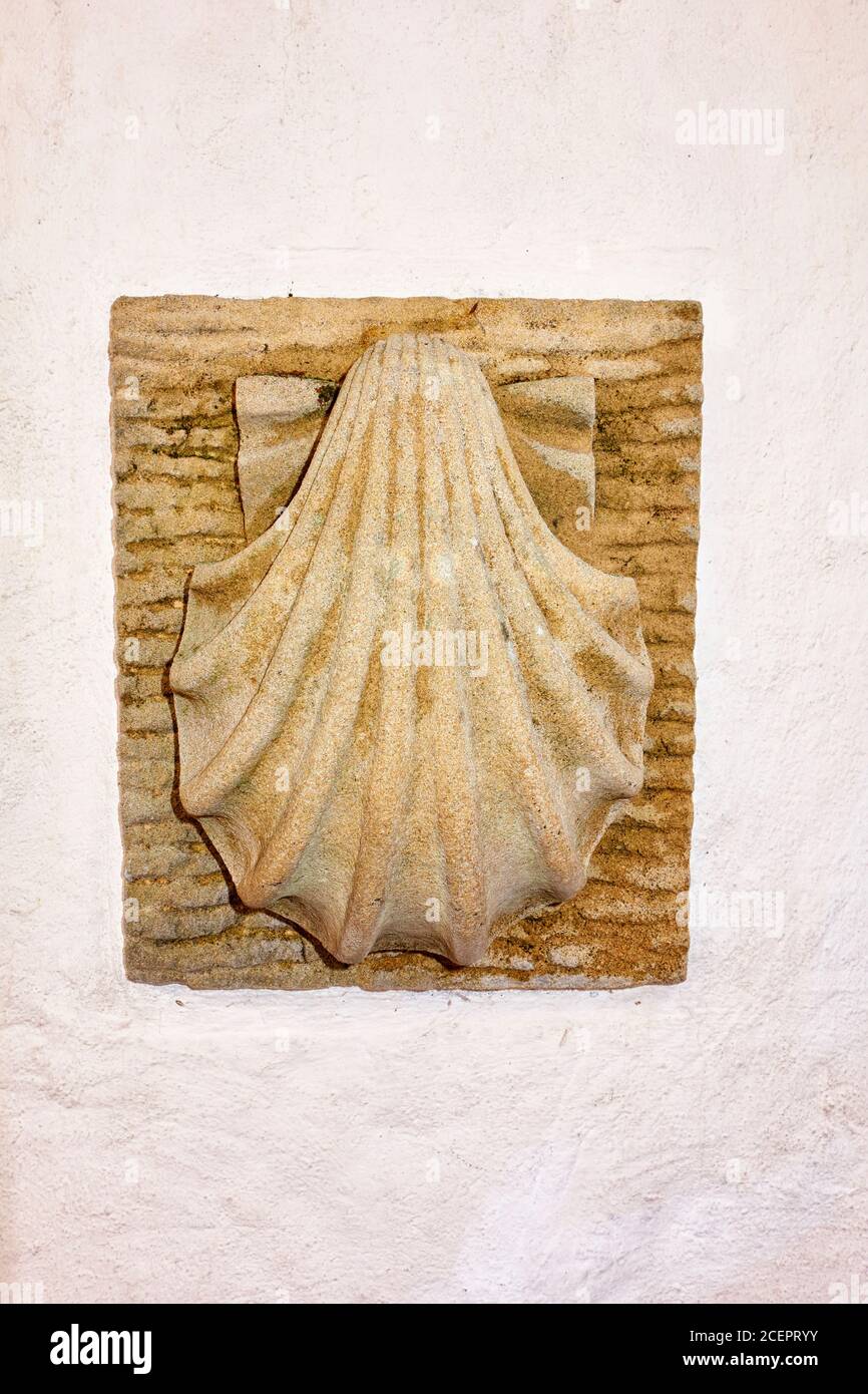 Saint-Jacques de Compostelle pilgrims shell. Saint Jean Pied de Port. Basque Country. France Stock Photo