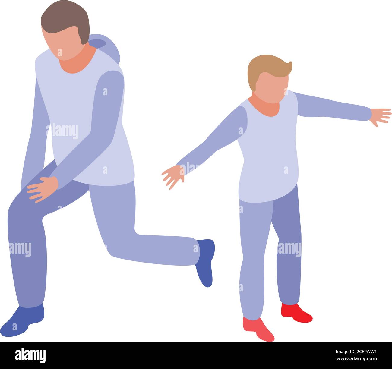 Family morning exercise icon, isometric style Stock Vector Image & Art ...