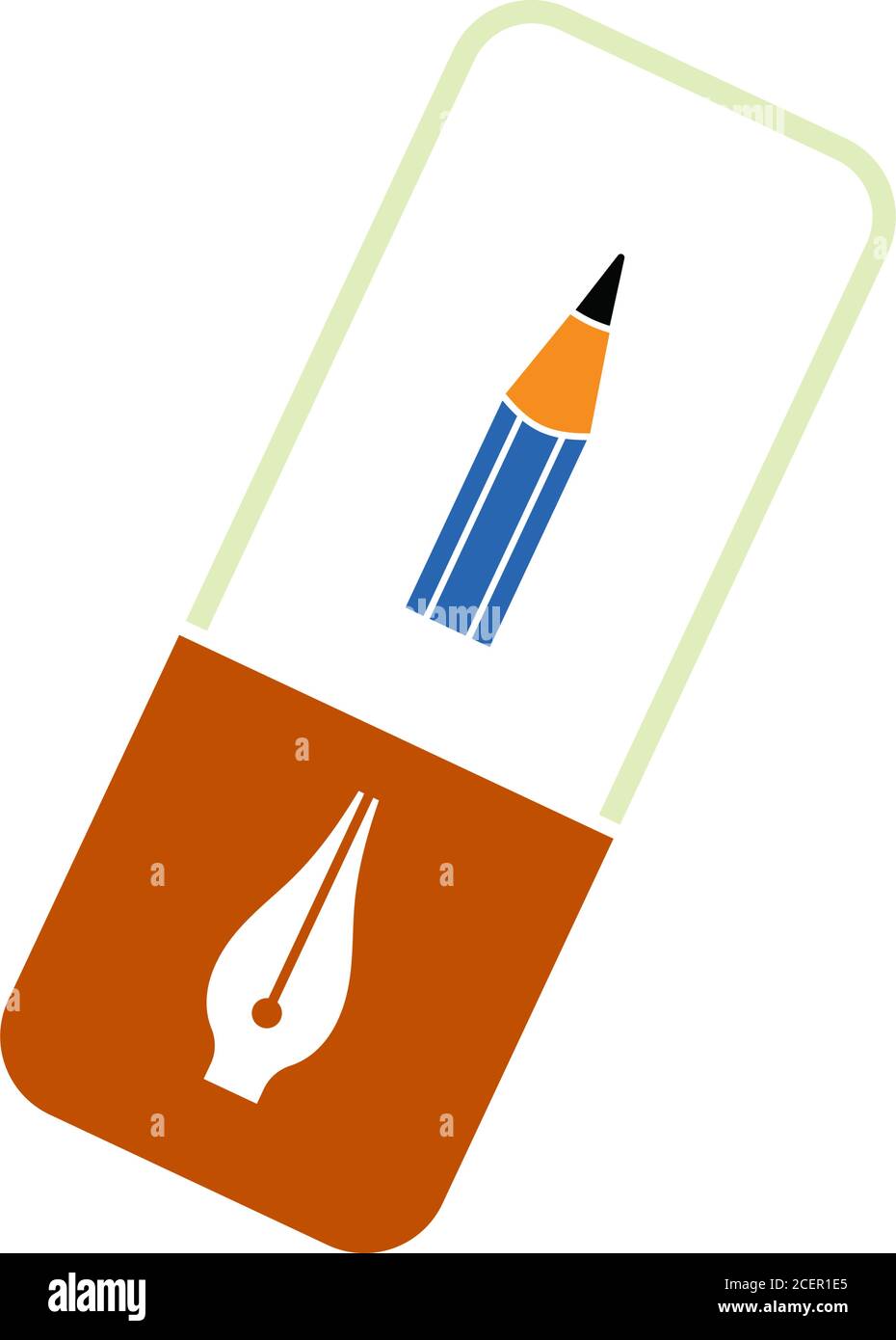 Eraser Icon. Flat Color Design. Vector Illustration Stock Vector Image ...
