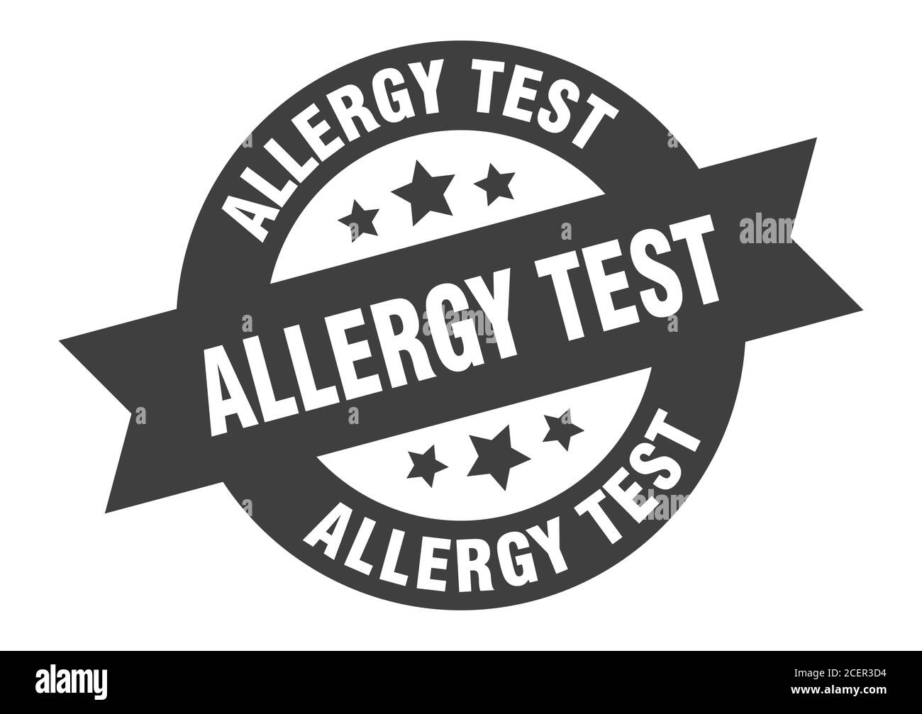 allergy test sign. round isolated sticker. ribbon tag Stock Vector ...