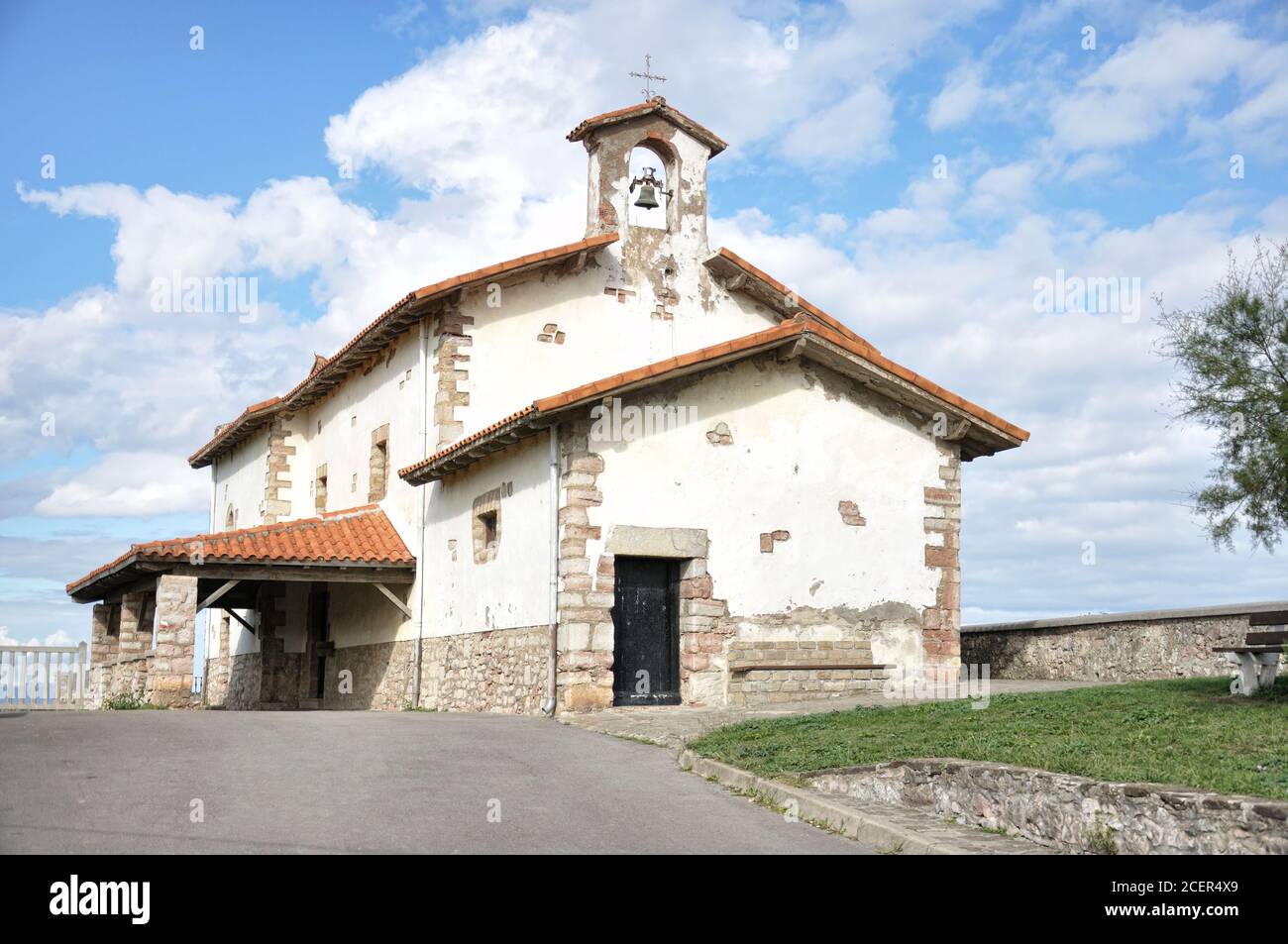 San Telmo hermitage dedicated to the patron of the sailor, Zumaia, Gipuzkoa, Basque Country, Spain Stock Photo