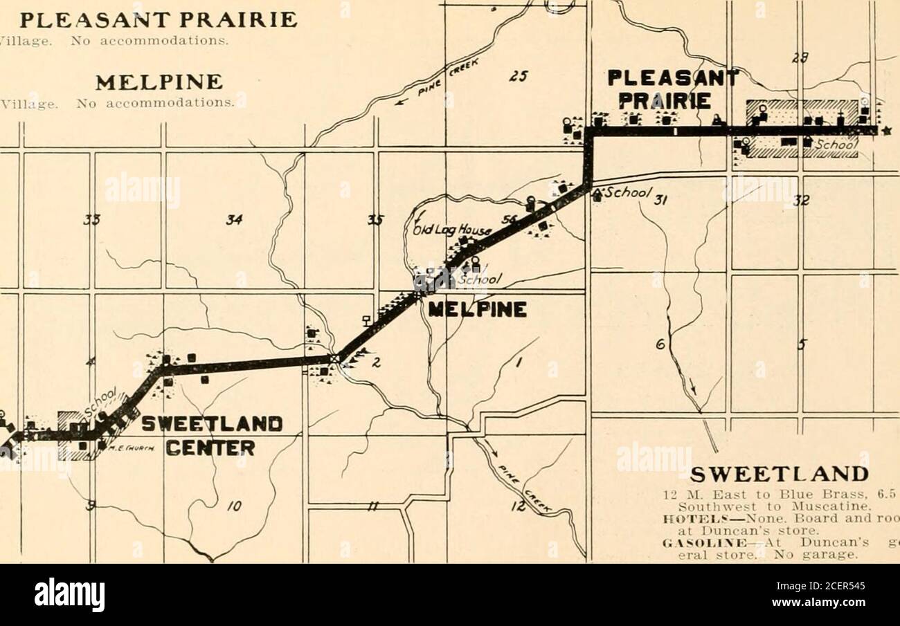 . Huebinger's map and guide for river to river road;. 10 M. East to Davenport. 12 11.We.-it to Sweetland. HOTELS—None. No restaurants.Meals and rooms can be hadat the home ot T. Goerins. Al-so meals at L. S. Robinson. c;.VRAGK—None. Repairs by blacksmith. Henry Kuhlman. i;.VS01,IXE—Kautz, general storeand Plett tt Schroeder, generalstore. iii;i,i, TKi.iMMioxE—At stores. PLEASANT PRAIRIE Villa Lie. Xo accniiiiinnhii iuiis. ME.LPINE Village. Xo a.cimmurlaiions.. SWEETLAND 11 M. i;ast I.. l;lu.- r.la.-s. 11.fi .M.Soiithwe.^t to .Mu.-^catine. HOTKI.S—None. Board and roomsat ^uncan^s store. <; Stock Photo