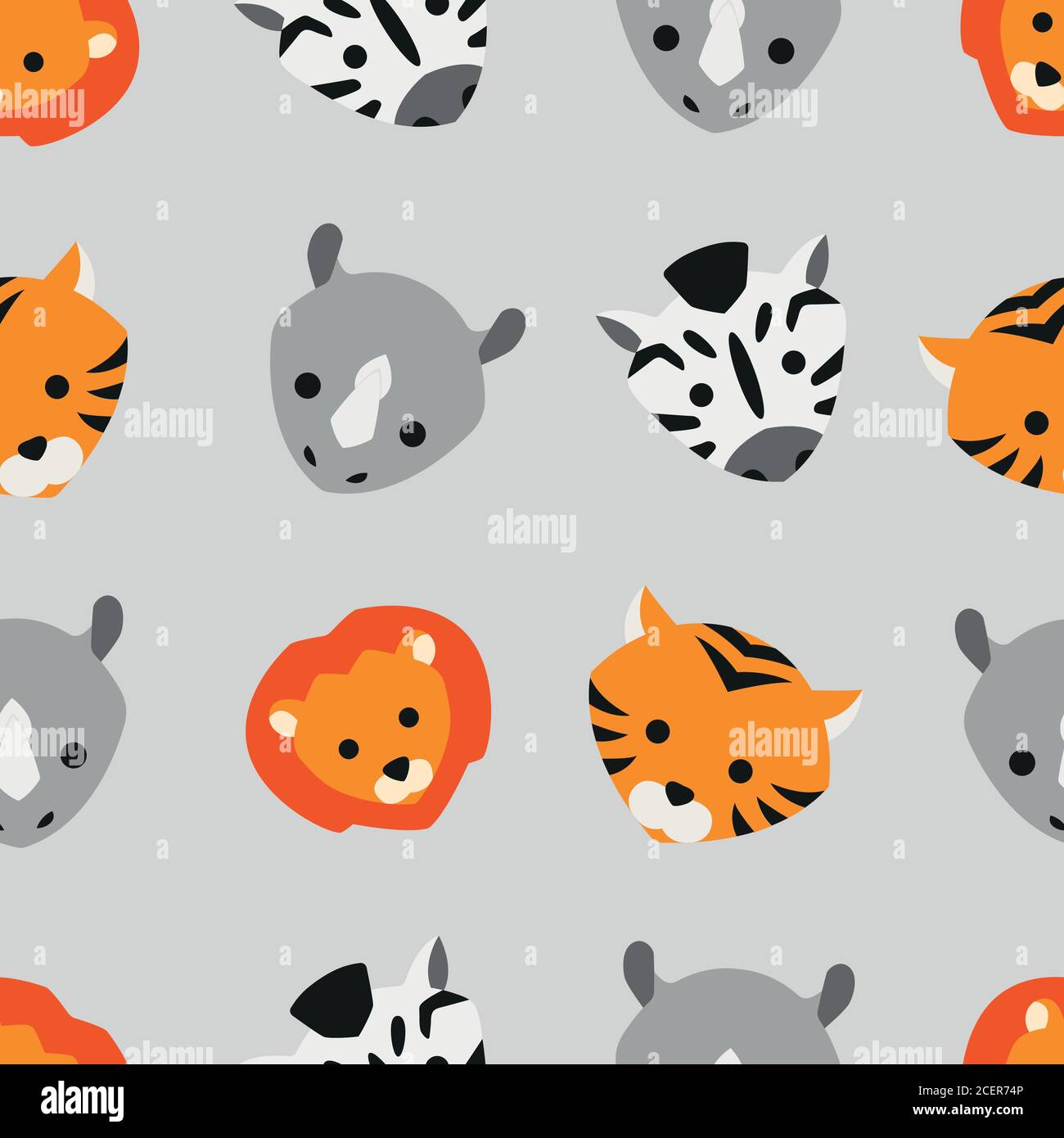 This is a seamless pattern design in the shape of an animal head. This ...
