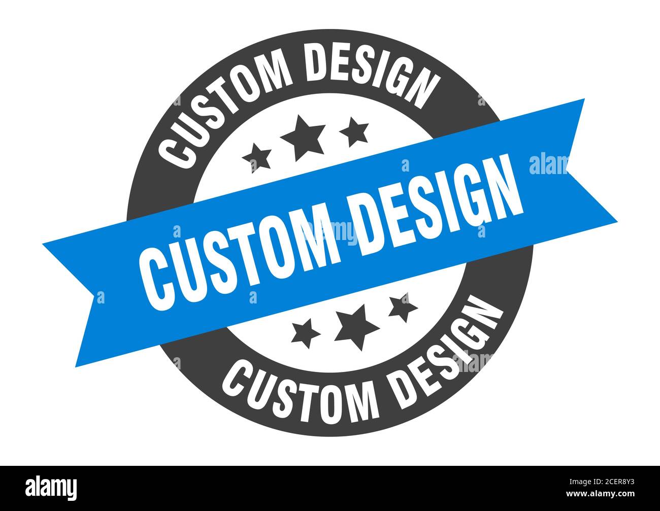 custom design sign. round isolated sticker. ribbon tag Stock Vector ...