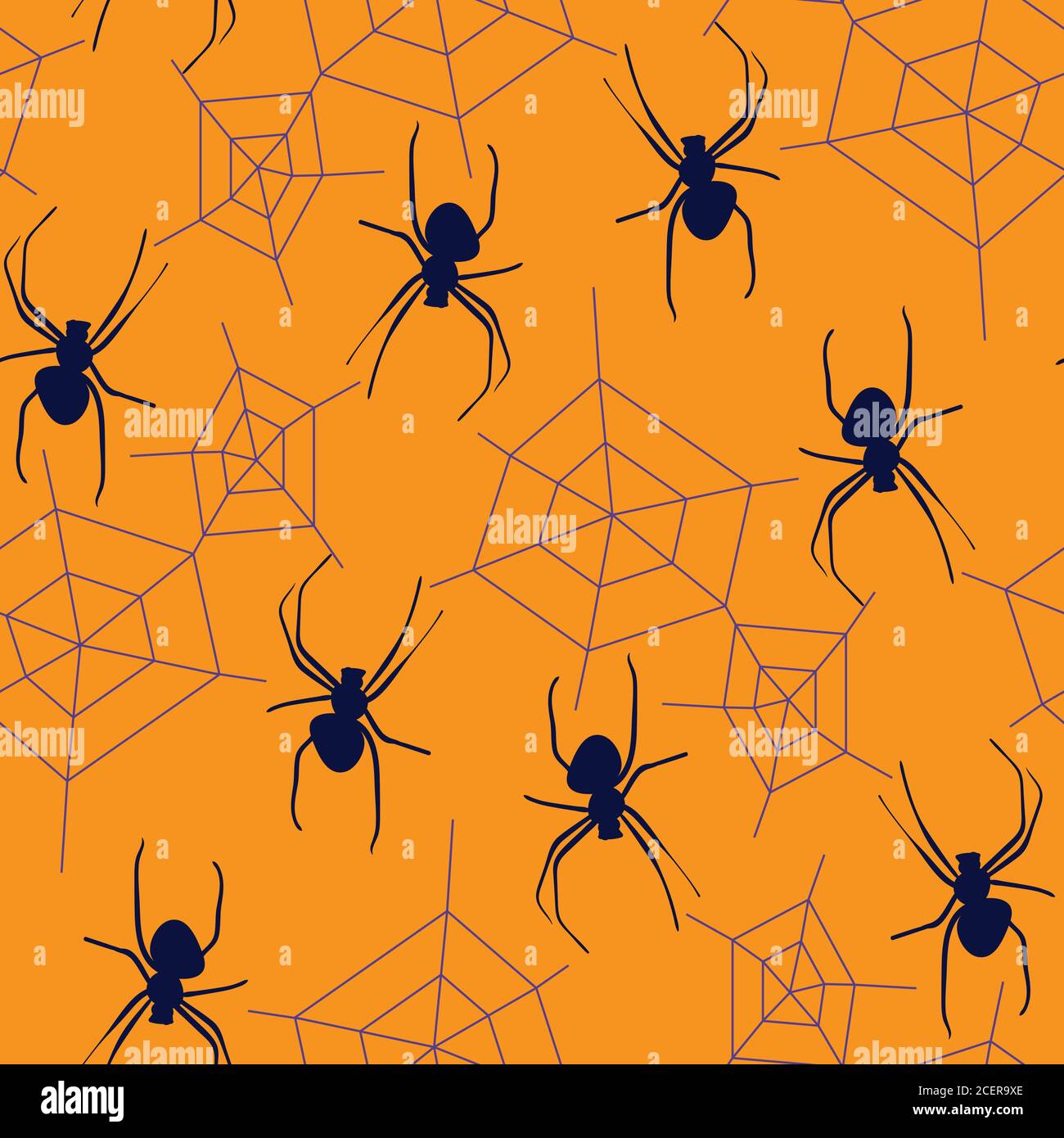 creepy halloween spiders seamless vector pattern Stock Vector