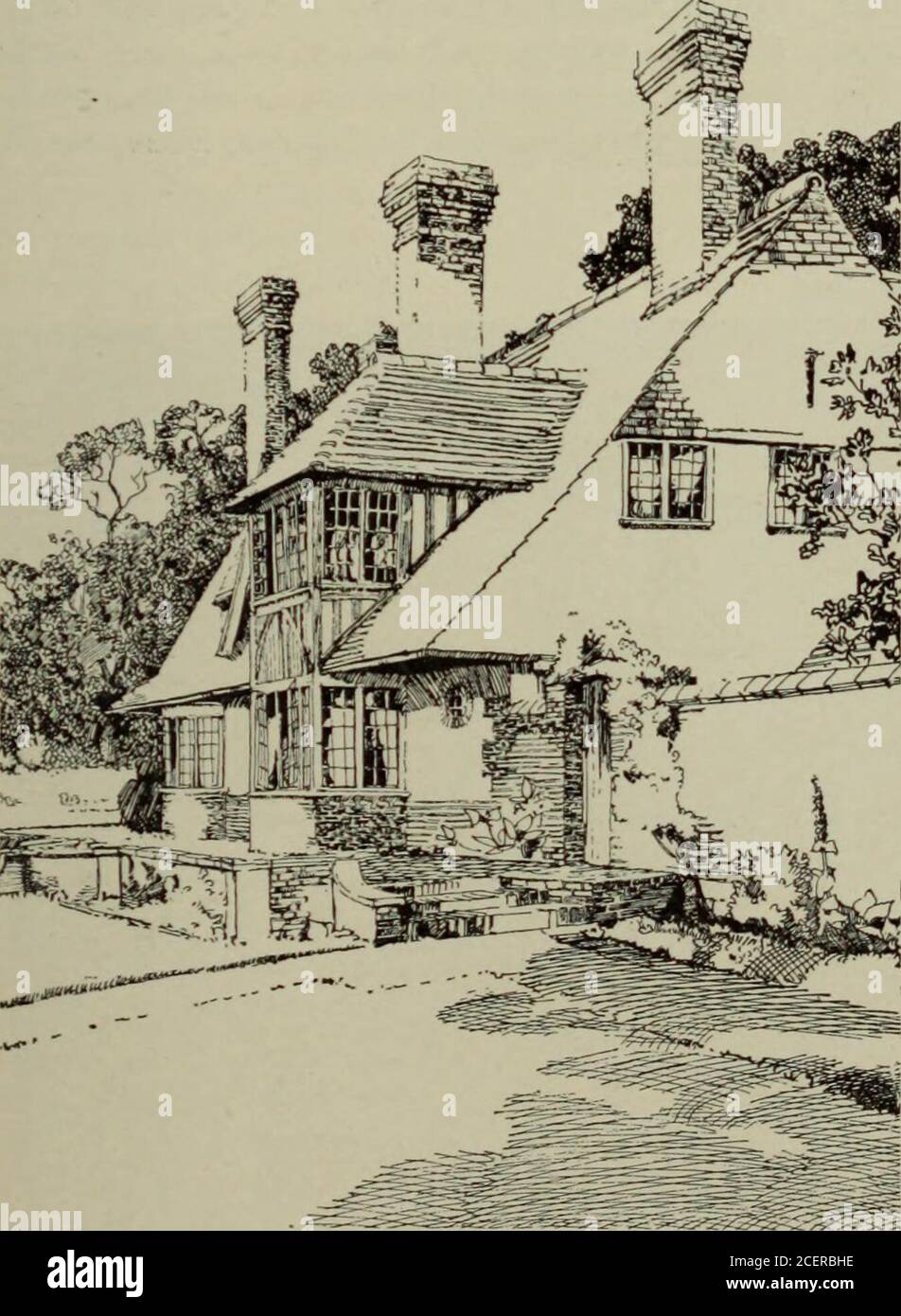 . International studio. contract price for these cottages Howe Combe, Watlington, Oxon, illustrated onpage 298, is built in a combe of the Chilterns the stepped lead cover flashings commonly em-ployed. The internal treatment is of the simplest,but care has been bestowed upon all points ofconstructive interest, the fireclay enamel sur-rounds for fireplaces, with the decorative panels, overlooking Howe Hill on the road from Watling- having all been made from the architects drawings,ton to Oxford. Its position was selected and the as have all mantels and other fitments, such asplanning largely in Stock Photo