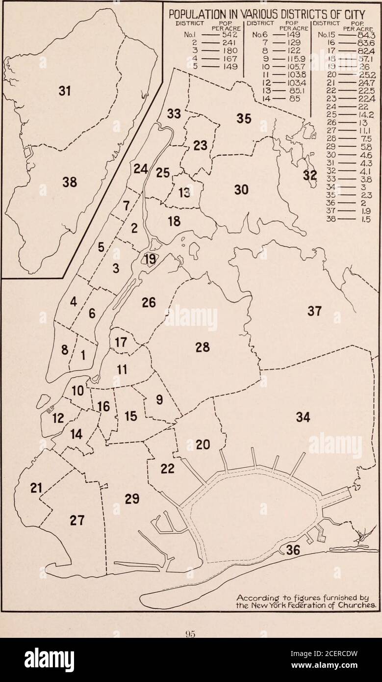 . The problem of greater New York and its solution. 20.4 Brooklyn 35.7 Queens 4.0 Richmond 2.5 Average for City 24.7 Density of Population Per Acre in Several Selected Wards(1910 Census) Manhattan— Fourth 257.1 Seventh 515.6 Tenth 604.0 Eleventh 696.7 Thirteenth 604.3 The Bronx— Twenty-Third 63.0 Brooklyn— Fifth 162.5 Sixteenth 278.7 Twenty-seventh 189.6 Queens— First 13.3 Richmond— First 8.1 —From the Municipal Year-Book of the City of New York, 1913. (Note 16) 1910 Population of Wards in Brooklyn and Queens, Constitu=ting the Jamaica Bay District (According to U. S. Census) Brooklyn 1910 190 Stock Photo