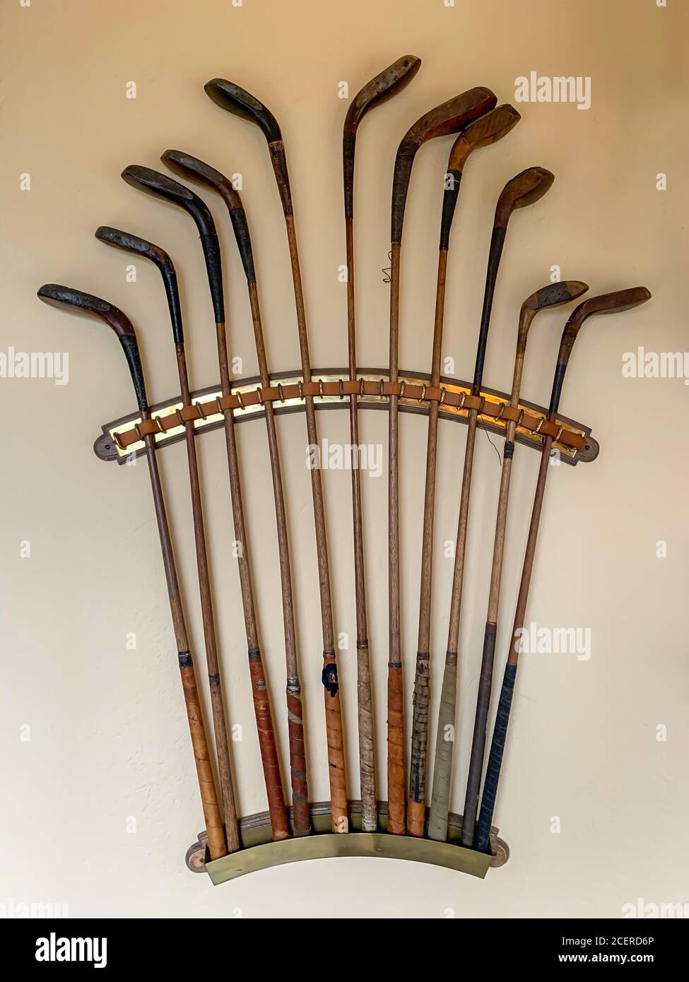 Old Golf Clubs Hanging on a Wall Stock Photo Alamy