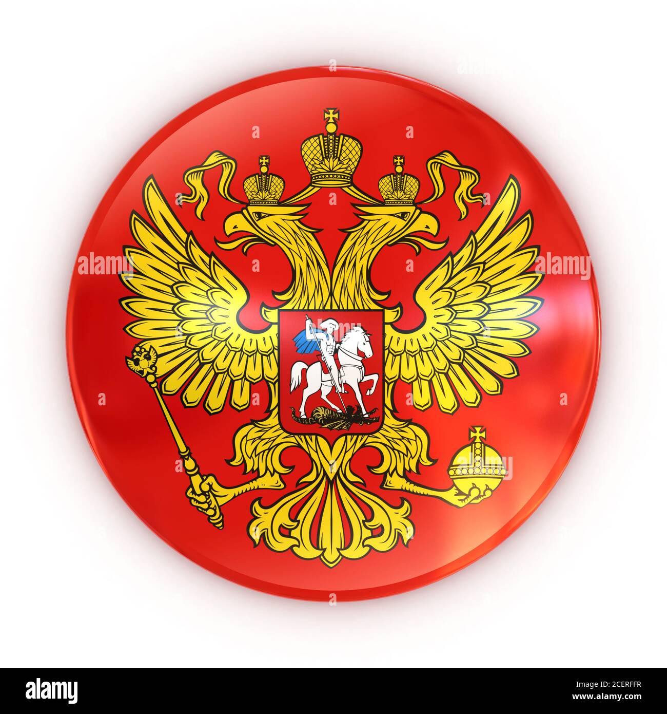 Russian flag with Coat of arms of Russia. Kremlin presidential Coat of arms  of Russia, 3d rendering. Russian eagle. Russian Presidential National embl  Stock Photo - Alamy