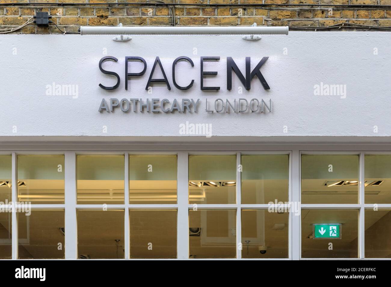 Space NK, British cosmetics and beauty products retail chain shop exterior and logo,Covent Garden, London, England, UK Stock Photo
