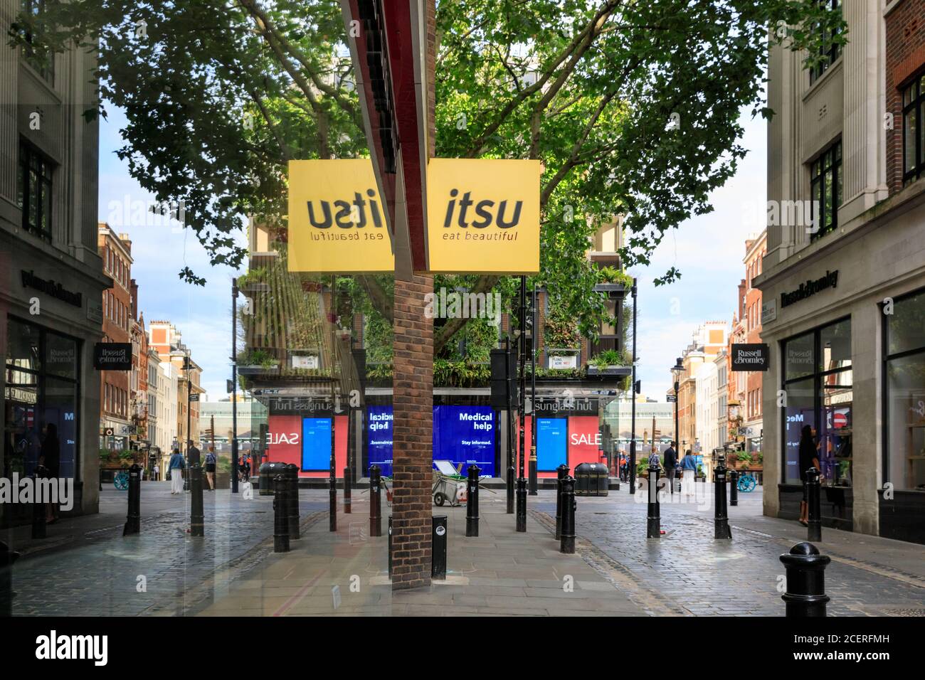 Itsu, Asian restaurant and take away food chain exterior and logo, Covent Garden, London