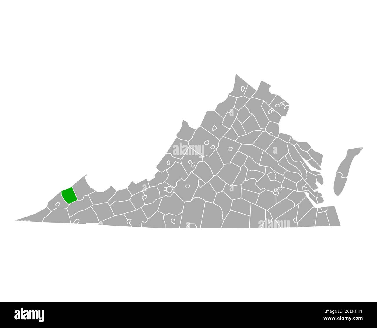 Map of Dickenson in Virginia Stock Photo Alamy