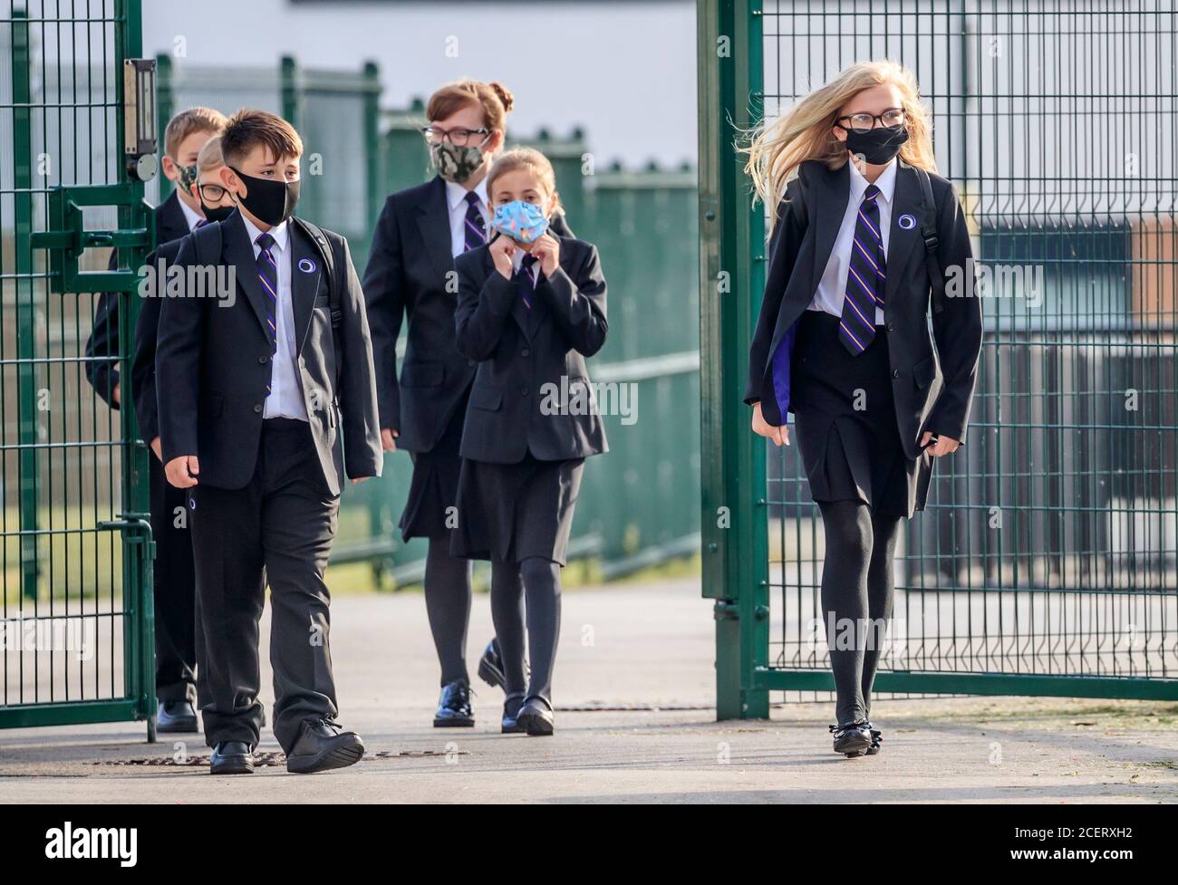 Pupils wear protective face masks at Outwood Academy Adwick in