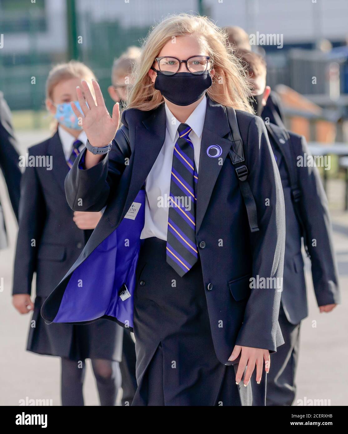 Pupils wear protective face masks at Outwood Academy Adwick in