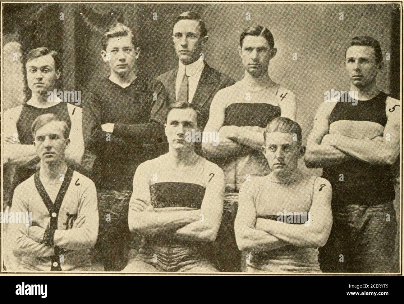 . Spalding's official collegiate basket ball guide. 1, Cayou, Coach; 2. McCarty; 3. Maenner: 4, Theilanius, Mgr ; 5. Gray; 6, Bright-field; 7, Falvey, Capt.; 8, Berryhill; 9 Conrades, Rosch, Photo.WASHINGTON UNIVERSITY, ST LOUIS. MO.. Mgr.; 4, Wilmotb; Gould; G, Scott; 1. Cassiday; 2, Roid; 3. OCo7, Mulloniiex, (apt.; 8, .May. DAVIS AND EIJvIXS COLLEGE TEAM. ELKINS, W. VA. SPALDINGS ATHLETIC LIBRARY. 141 OSSRIiIN (OHIO) COIiIiEG-i:. 46âKenyon 12 57âCase 16 49âWitteuberg 11 28âRochester 25 55âKenyon 15 28âRochester 17 37âCase 25 14âSyracuse 31 20âWest Point 3016âWestern Rest-rve 611âOhio State Stock Photo