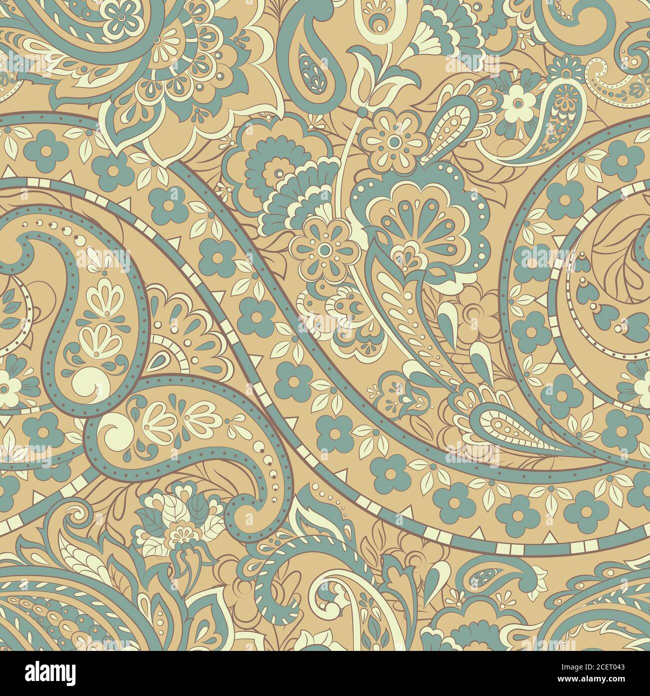 Seamless Paisley pattern. Floral vector illustration Stock Vector Image ...