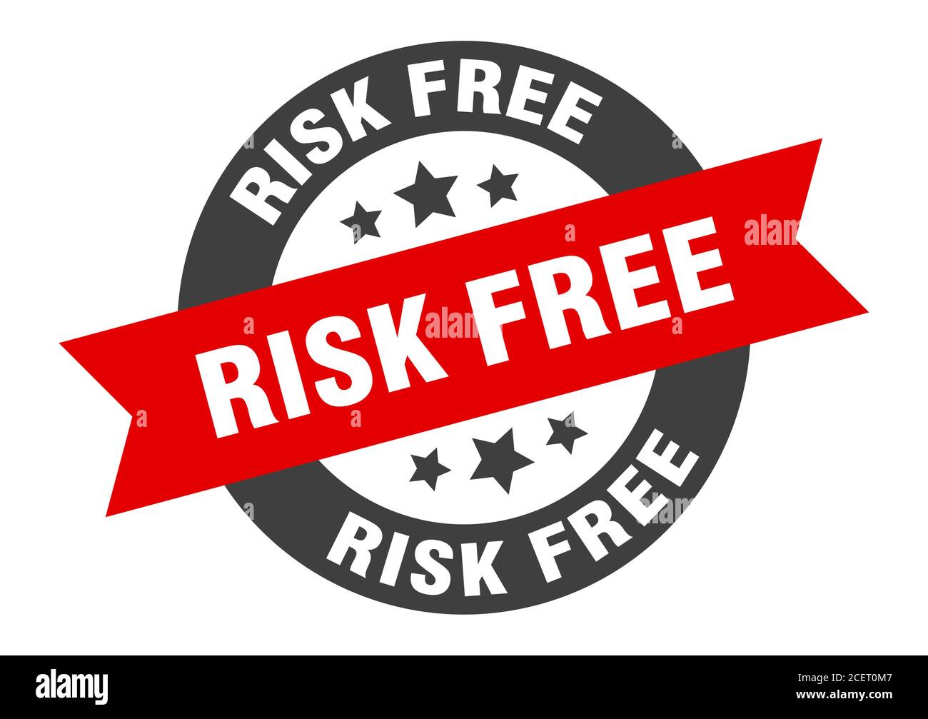risk free sign. round isolated sticker. ribbon tag Stock Vector Image ...