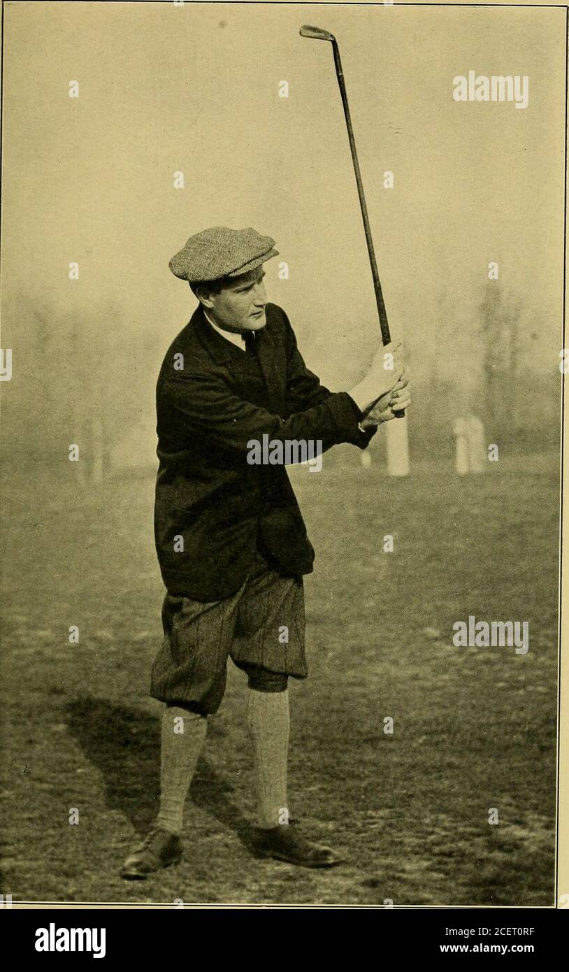 Travers' golf book. leg should remain rigidthroughout the swing, and the  left legshould bend slightly in the back swing. Keep the heels on the  ground through-out the swing and hold the