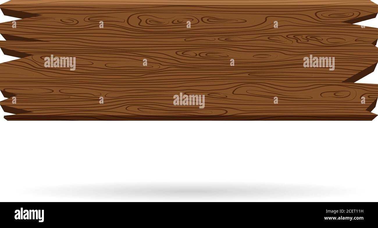 Brown wooden sign, old plank for text or design is isolated on white ...