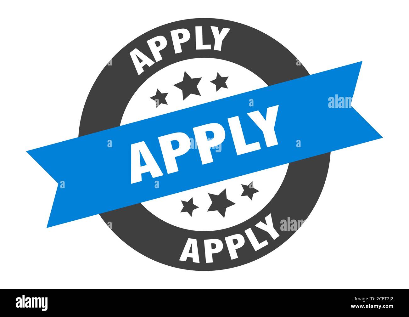 apply sign. round isolated sticker. ribbon tag Stock Vector Image & Art ...