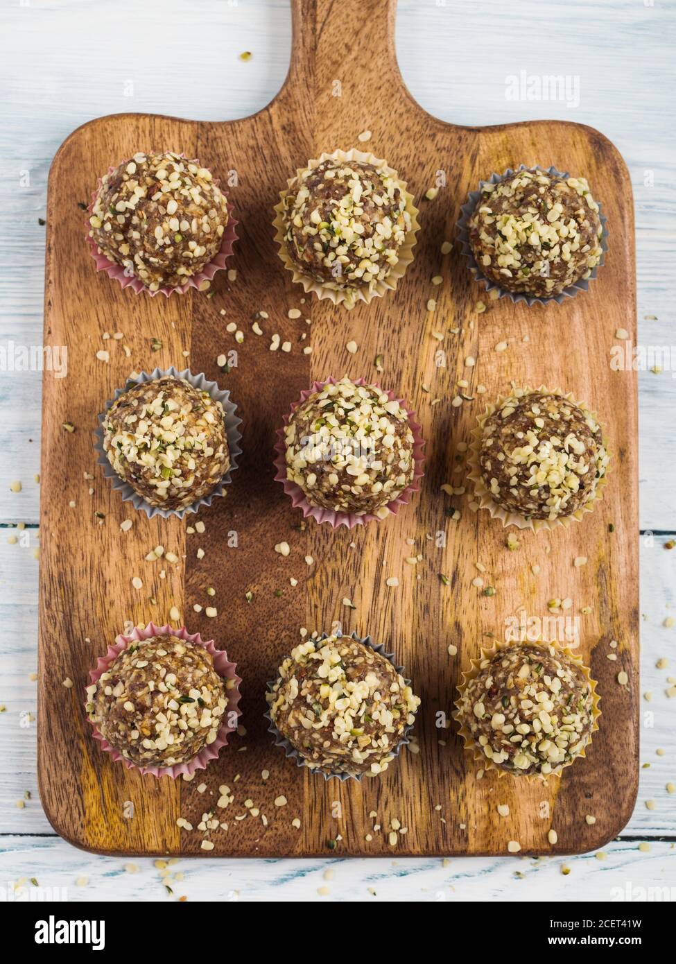 Energy protein balls with dates, hemp seeds Stock Photo Alamy