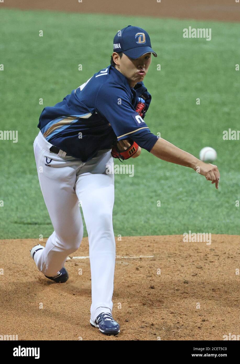02nd Sep, 2020. NC Dinos' Jo Younggun NC Dinos starter Jo Younggun pitches against the Kiwoom