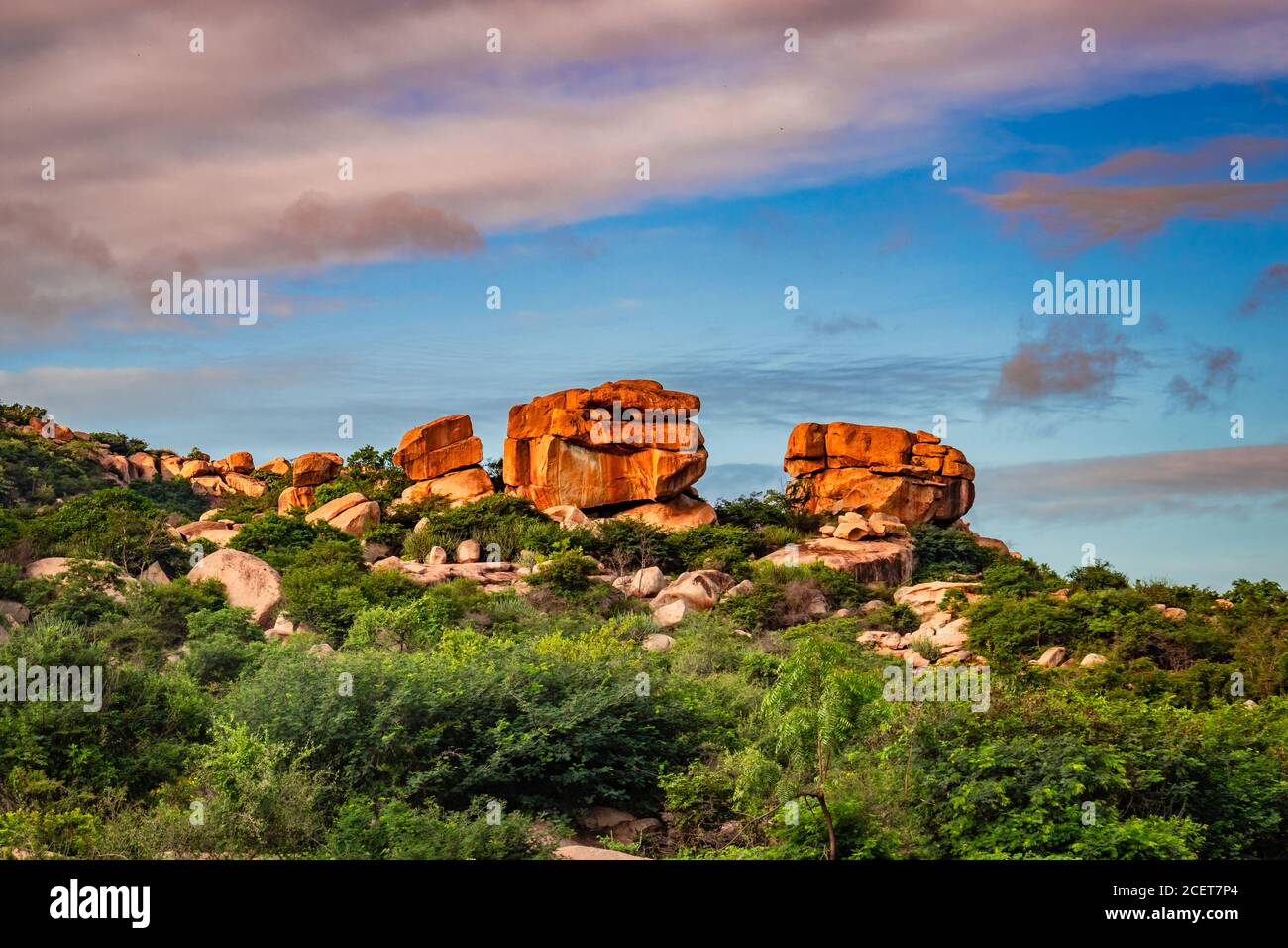 pyramid of huge stones at hampi ruins ancient city image is taken at hampi karnataka india. Stock Photo