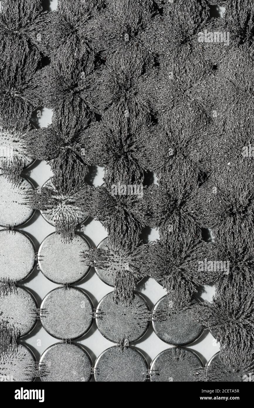 Invisible flux made visible with iron filings creating