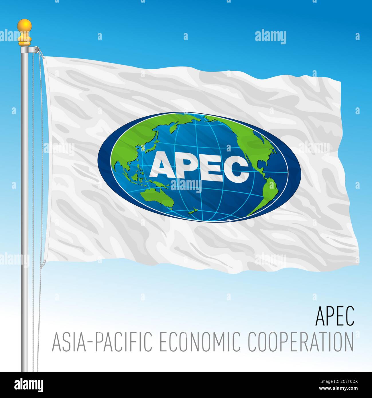 APEC Asia-Pacific Economic Cooperation flag, international organization, vector illustration Stock Vector