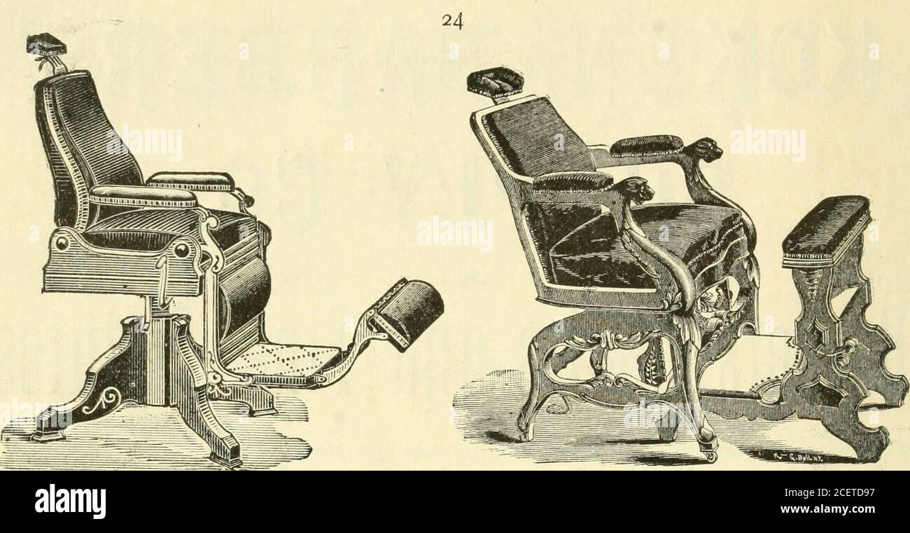 1891 Hair cut shave KOCHS BARBER CHAIR US PATENT Art Print READY TO FRAME!!!! 