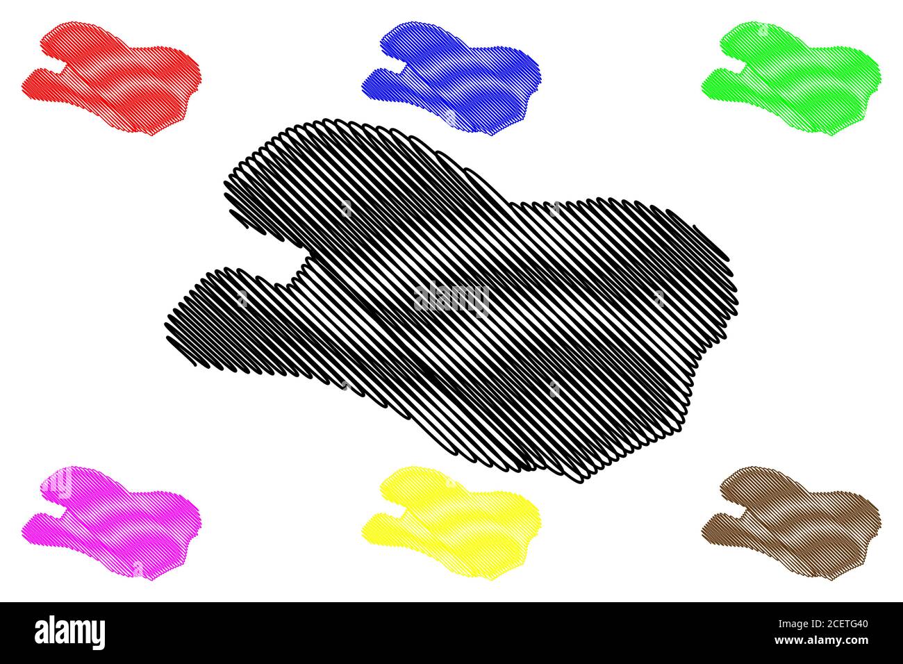 Hubli City (Republic of India, Karnataka State) map vector illustration, scribble sketch City of Hubballi map Stock Vector