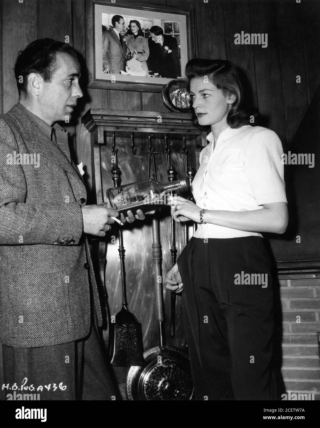 HUMPHREY BOGART and LAUREN BACALL 1945 newlyweds candid portrait at ...
